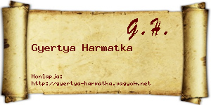 Gyertya Harmatka névjegykártya